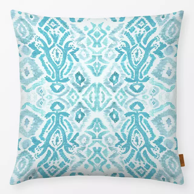 Kissen Boho Ikat türkis von Bloomery Decor