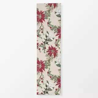 Tischläufer Christmas florals and holly I