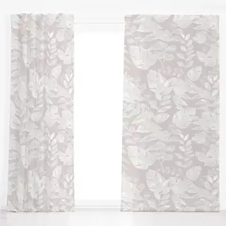 Dekovorhang Beige leaves pattern