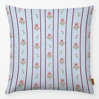 Kissen Flowers and lines light blue