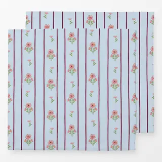 Servietten Flowers and lines light blue