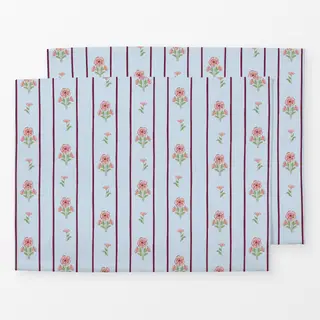 Tischset Flowers and lines light blue