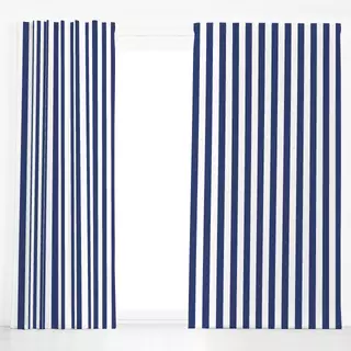 Dekovorhang Breite Streifen Marineblau