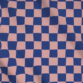 Meterware Check Blau Rosa