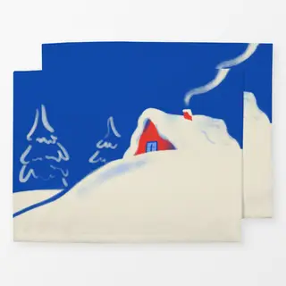 Tischset Schneehütte