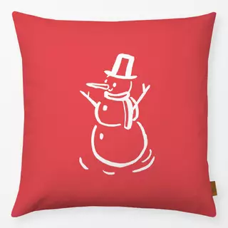 Kissen Schneemann rot