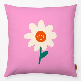 Kissen Happy Smile Flower Pink