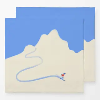 Servietten Skifahrer
