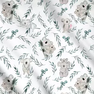 Meterware Koalas mit Blättern