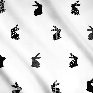 Meterware Osterhasen black & white