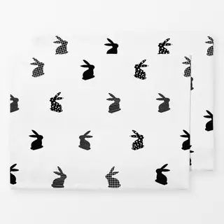 Tischset Osterhasen black & white