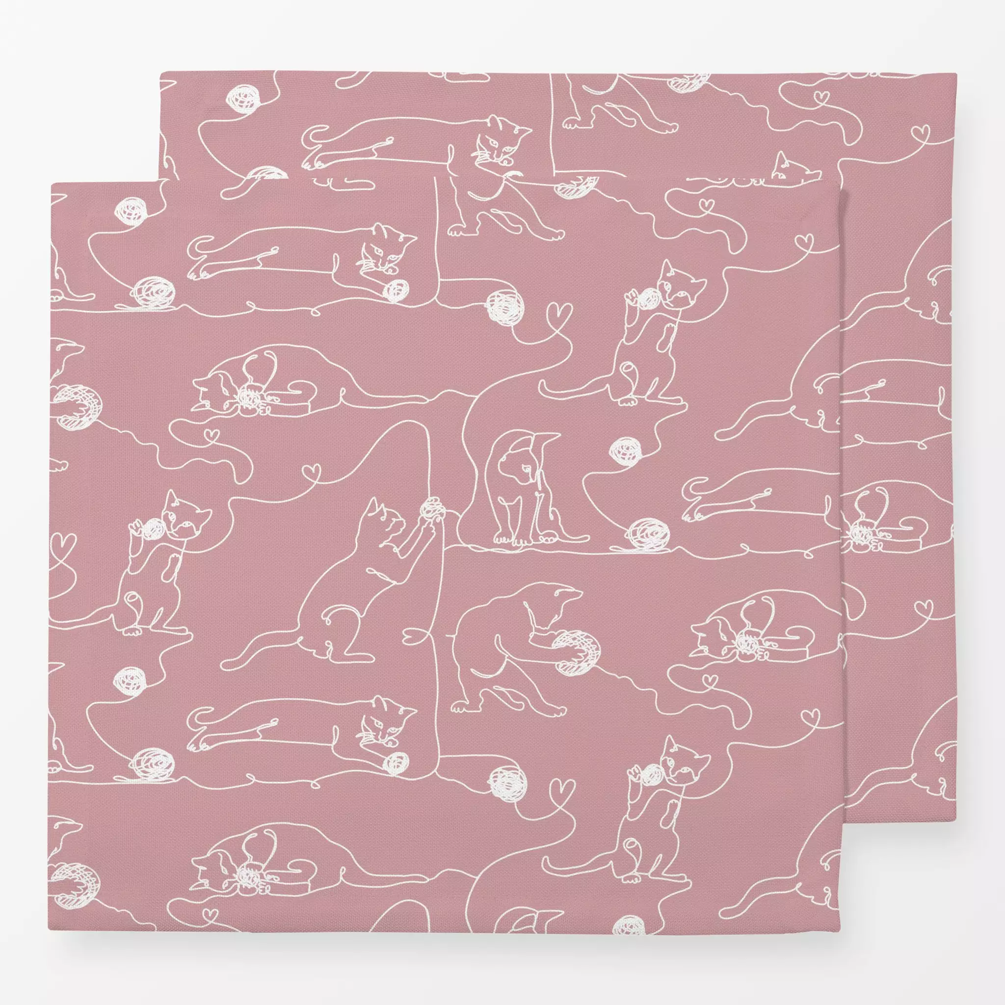Servietten spielende Katzen - Tiere - von „Christiane Zielinski"; Linien, abstrakt, rosa, Katzen, Katze, Katzenliebhaber, li...