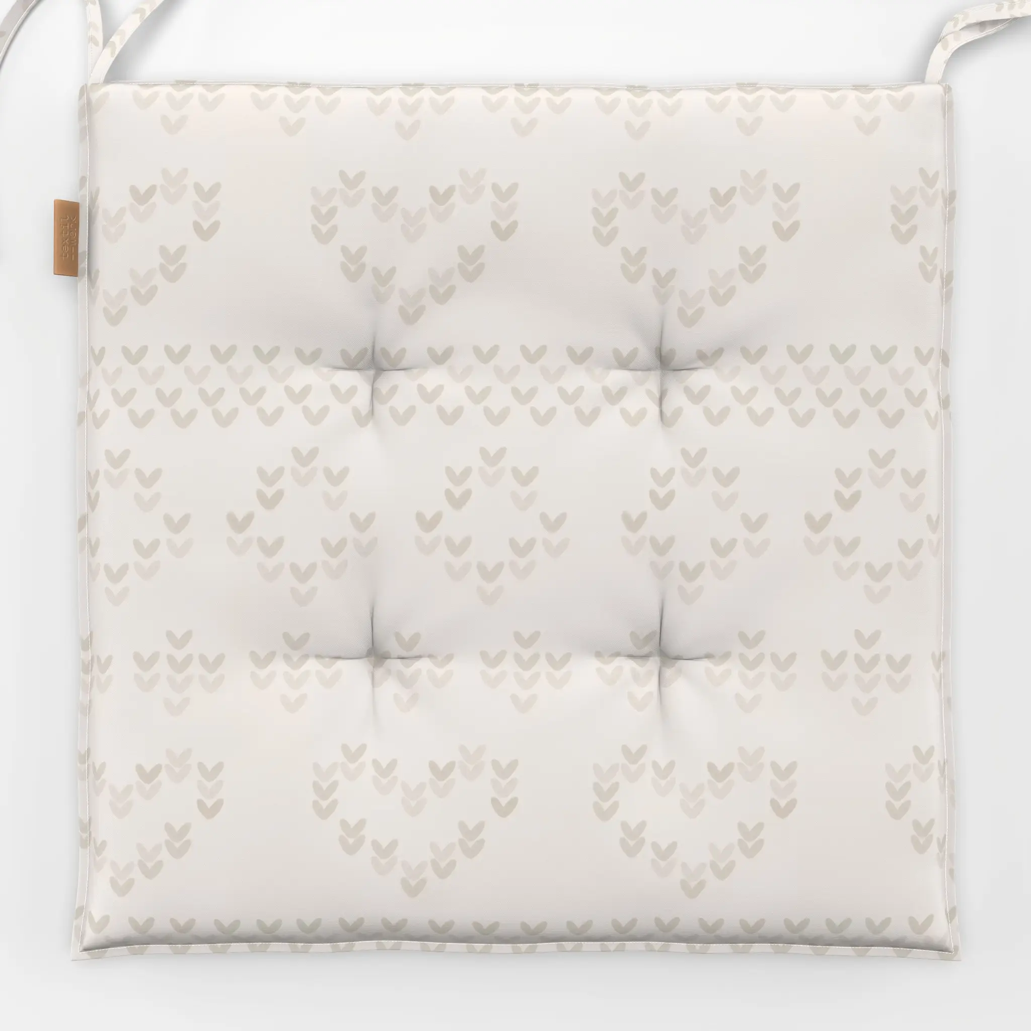 Sitzkissen Strickmuster in beige - Liebe, Romantik & Pride - von „Christiane Zielinski"; Struktur, Herzen, Weihnachten, beig...