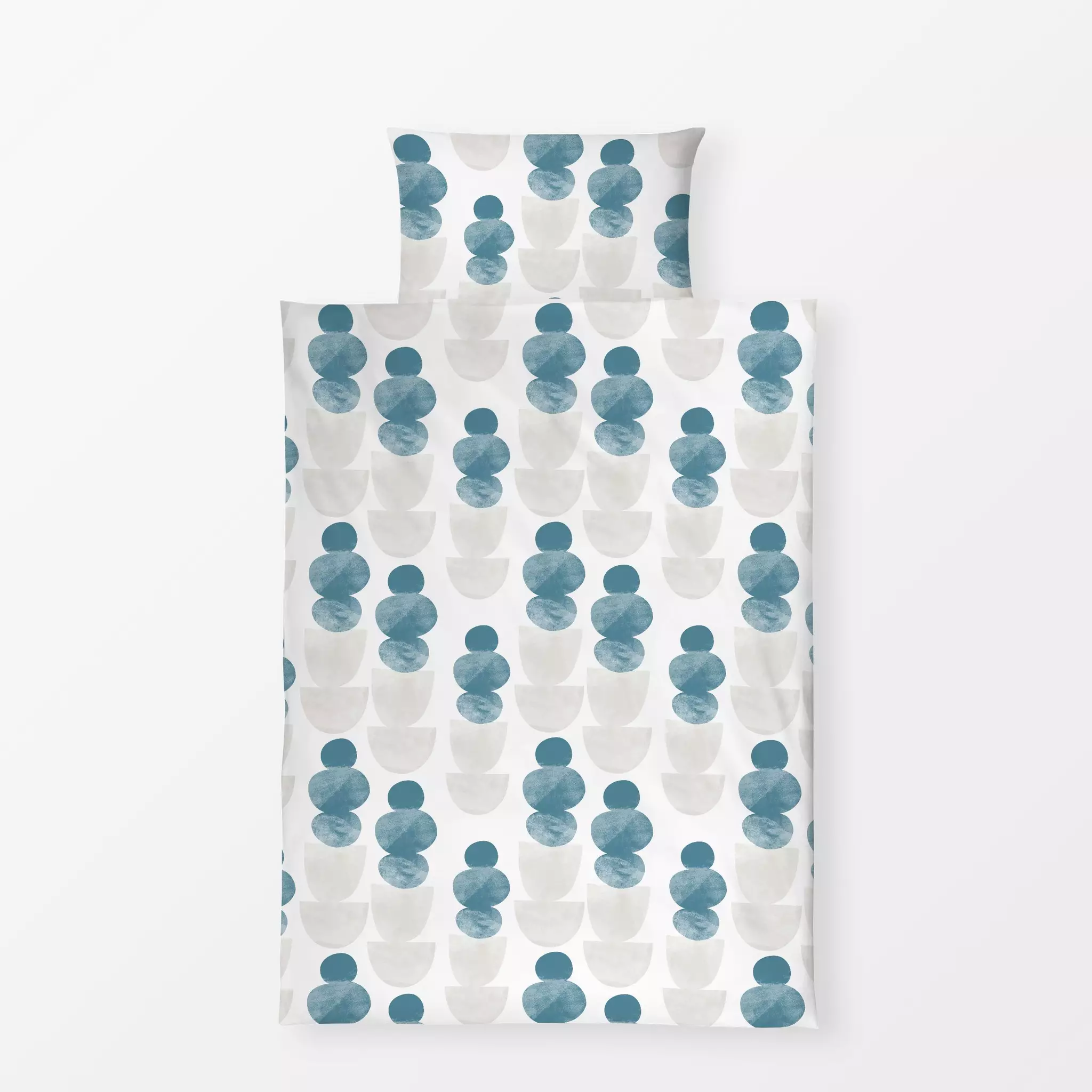 Bettwäsche Abstract Print Art - Symbole & Muster - von „Christiane Zielinski"; abstrakt, beige, Kreise, formen, blau, Kunst,...