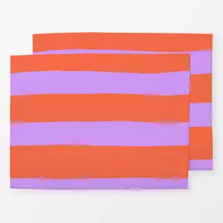 Tischset Bold Stripe orange flieder