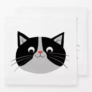 Servietten Freundliche Katze schwarz weiß