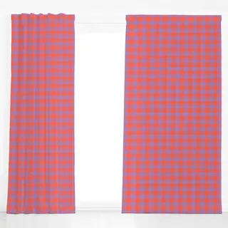 Dekovorhang Modern Gingham Lila Orange