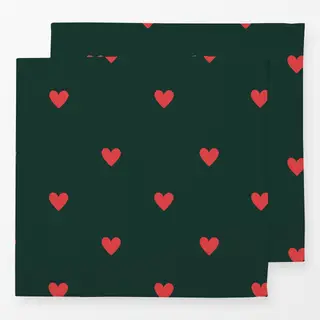 Servietten Mistletoe Hearts Green Red