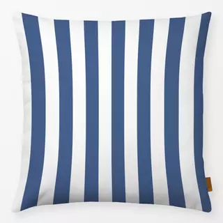 Kissen Retroblau Streifen