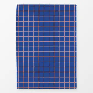 Geschirrtücher Grid Orange Blau