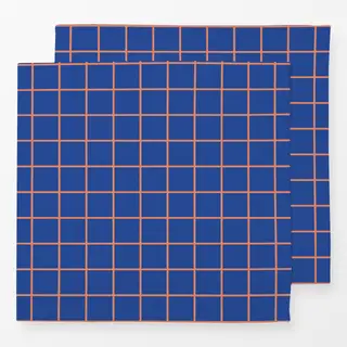 Servietten Grid Orange Blau