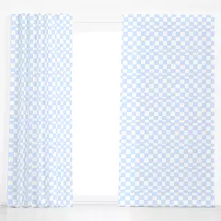 Dekovorhang Light Blue Check