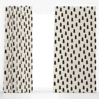 Dekovorhang Misteltoe Tanne Beige Schwarz