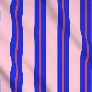 Meterware Retro Stripes Blau Rot
