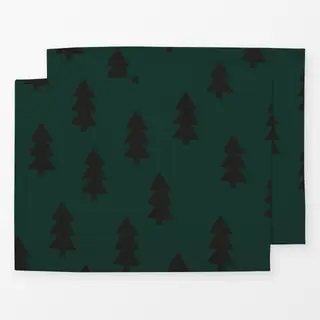 Tischset Mistletoe Tanne Grün Schwarz