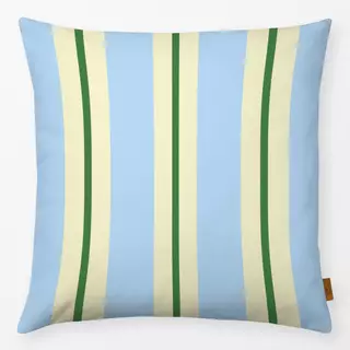 Kissen Retro Stripes Hellblau Gelb