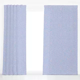 Dekovorhang Frühlingspunkte Blau Rosa