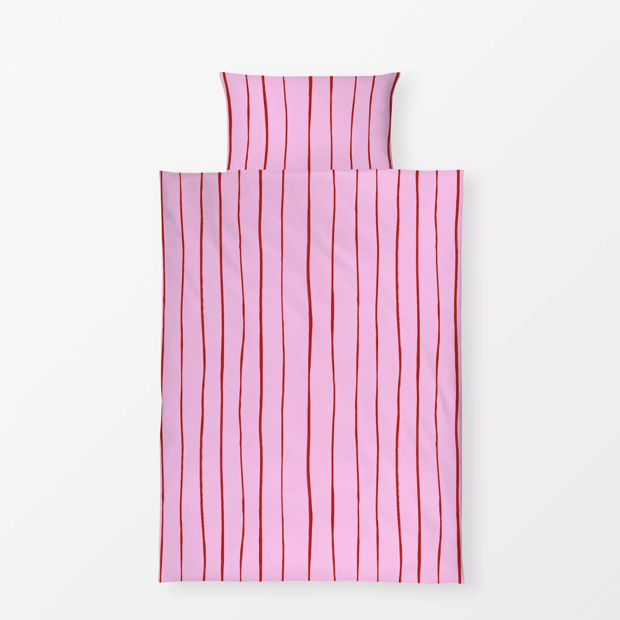 Bettwäsche Ciao Streifen Rot Pink - Symbole & Muster - von „Studio ROSAGRAU"; Streifen, rosa, pink, rot, stripes, gestreift,...