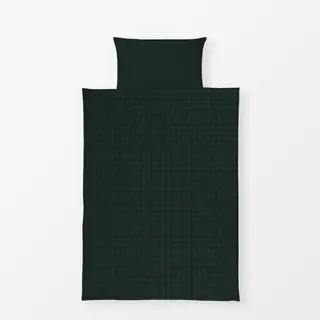 Bettwäsche Gingham Grün Schwarz