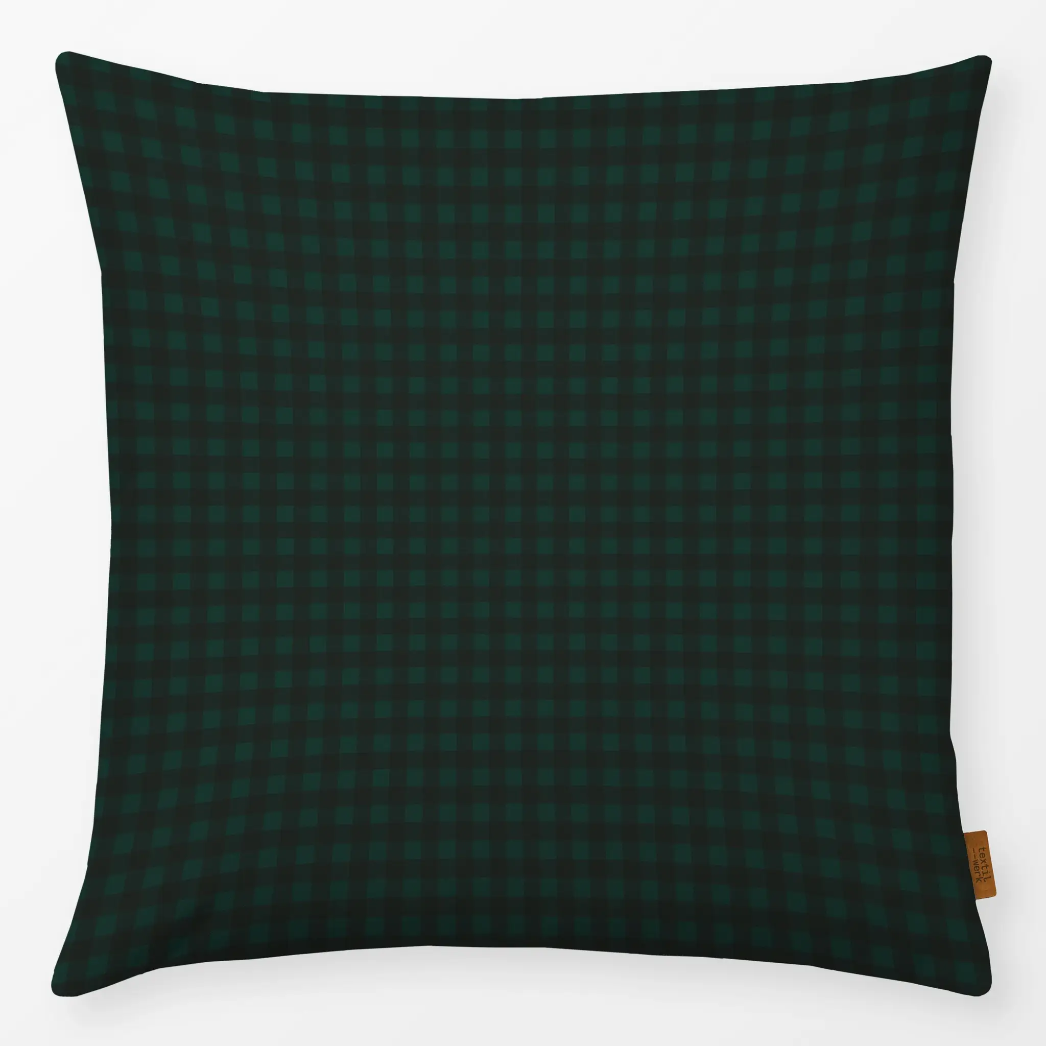 Kissen Gingham Grün Schwarz - Weihnachten, Winter, Symbole & Muster - von „Studio ROSAGRAU"; Muster, minimal, Weihnachten, W...