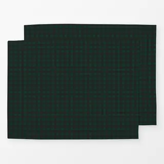 Tischset Gingham Grün Schwarz