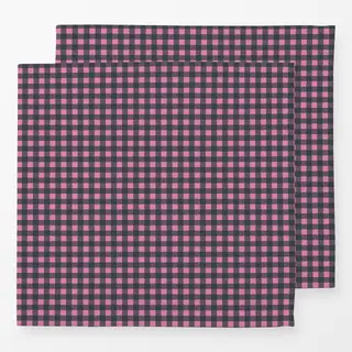 Servietten Mistletoe Gingham Pink Grün