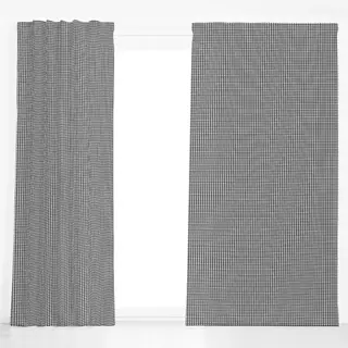 Dekovorhang Mistletoe Gingham Schwarz Weiß