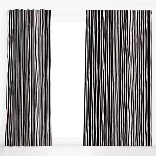 Dekovorhang Stripes black