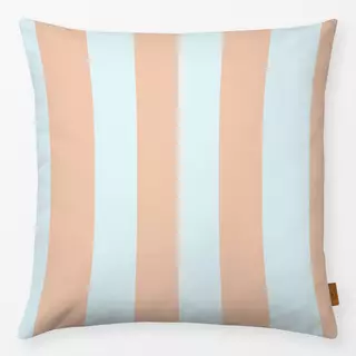 Kissen Apricot Hellblau Streifen Big