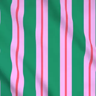 Meterware Retro Stripes Grün Pink