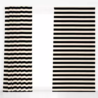 Dekovorhang Bold Beige Block Stripes