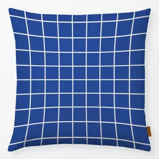 Kissen Grid blau