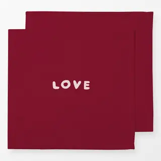 Servietten Picnic Typo Love Burgund