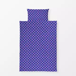Bettwäsche Weihnachtskaro blau violett