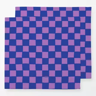 Servietten Weihnachtskaro blau violett