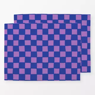 Tischset Weihnachtskaro blau violett