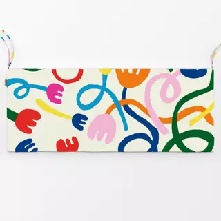 Bankauflage Bunte Streifen Blumen