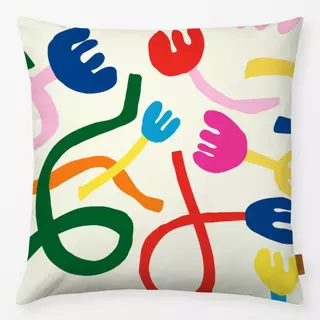 Kissen Bunte Streifen Blumen