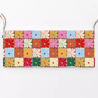 Bankauflage Retro Blumen Quilt