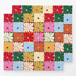 Servietten Retro Blumen Quilt